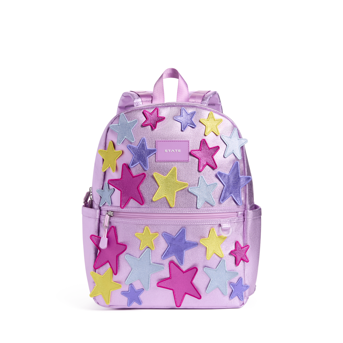 STATE Bags Kane Kids Backpack Metallic 3D Stars Front View Click to Zoom