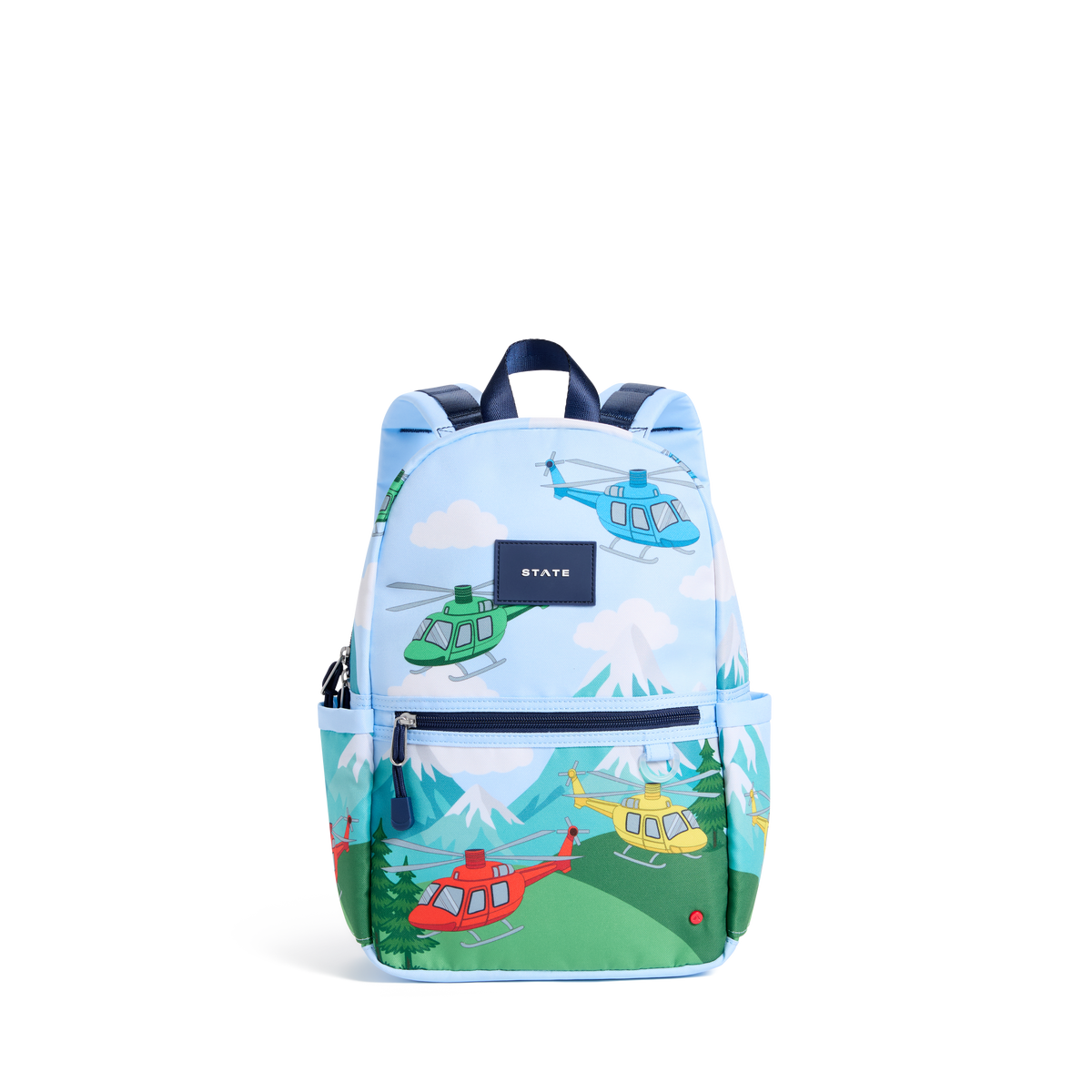 STATE Bags Kane Kids Mini Backpack Recycled Polycanvas Helicopters Front View Click to Zoom