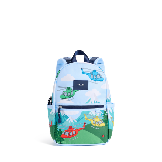 STATE Bags Kane Kids Mini Backpack Recycled Polycanvas Helicopters Front View Click to Zoom