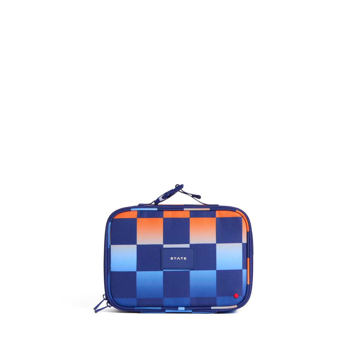 STATE Bags Rodgers Lunch Box Recycled Poly Canvas Gradient Checkerboard Front View Click to Zoom