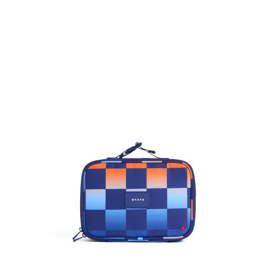 STATE Bags Rodgers Lunch Box Recycled Poly Canvas Gradient Checkerboard Front View Click to Zoom