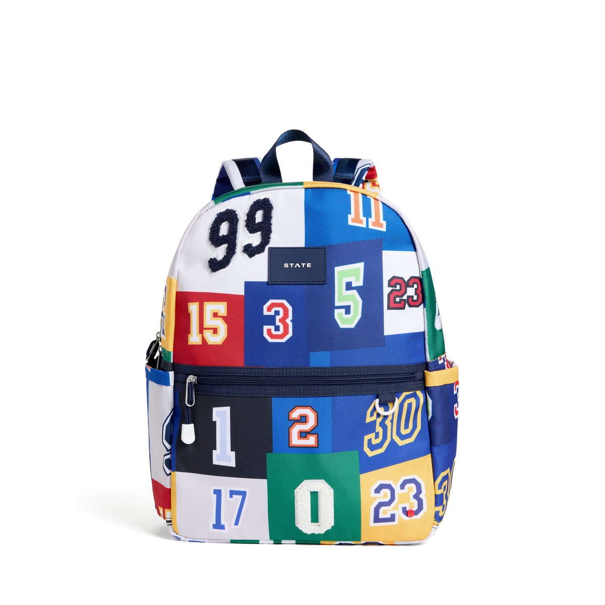 STATE Bags Kane Backpack Varsity Numbers Front View Click to Zoom