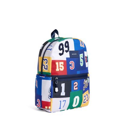 STATE Bags Kane Backpack Varsity Numbers Front Side View Click to Zoom