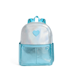 STATE Bags Kane Double Pocket Large Backpack Blue Iridescent Front View Click to Zoom