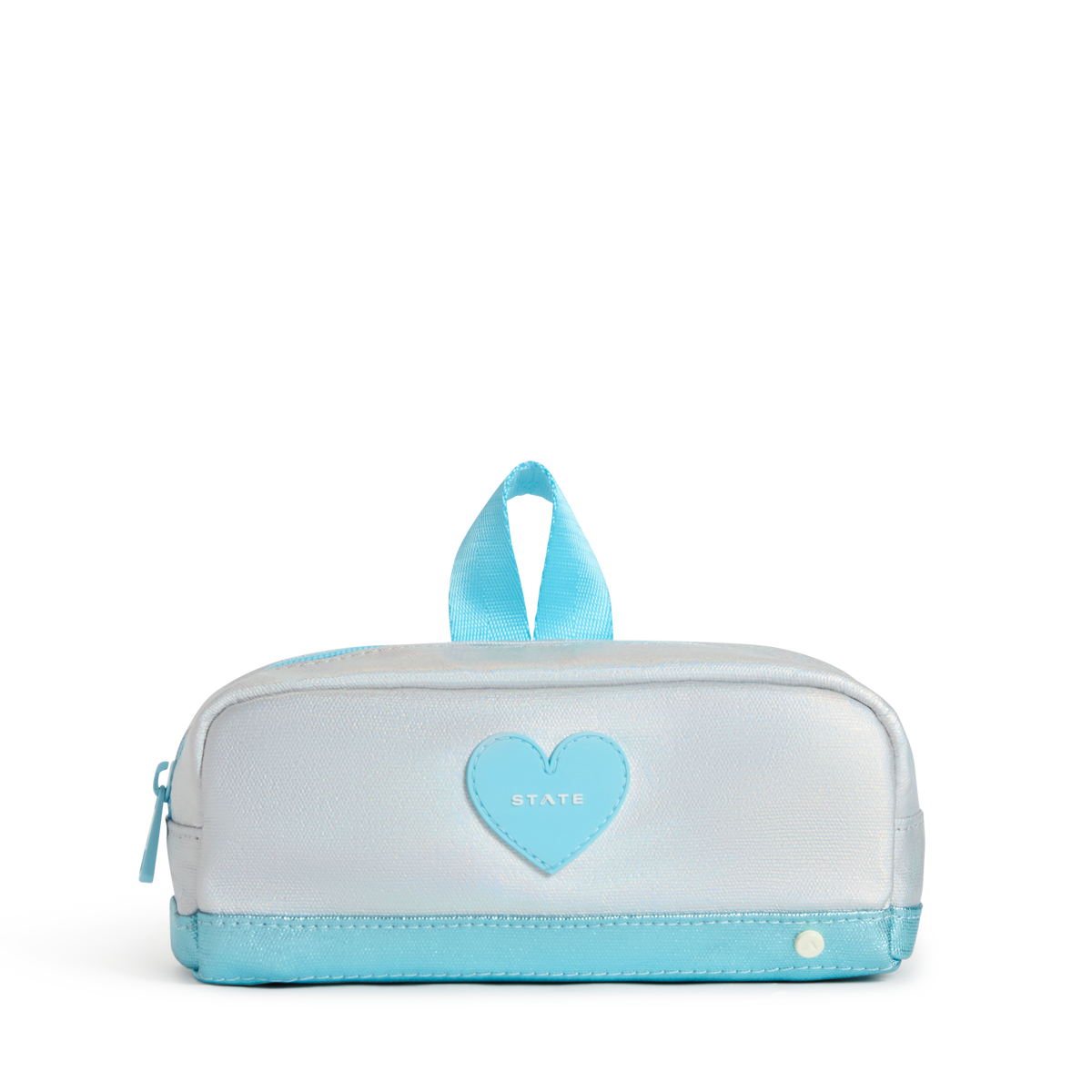 STATE Bags Clinton Pencil Case Blue Iridescent Front View Click to Zoom