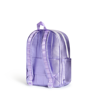 STATE Bags Kane Double Pocket Backpack Lilac Quilted Sequins Back View Click to Zoom