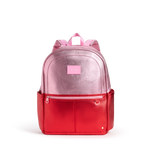 STATE Bags Kane Double Pocket Large Backpack Pink/Red Metallic Colorblock Front View Click to Zoom