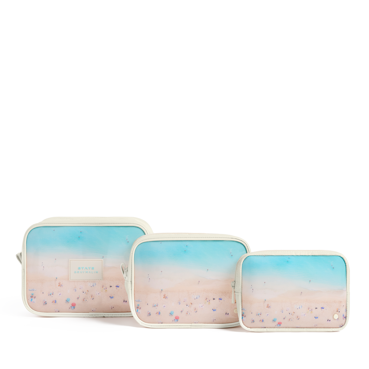 STATE x Gray Malin Travel Pouch Set of Three Front View Click to Zoom