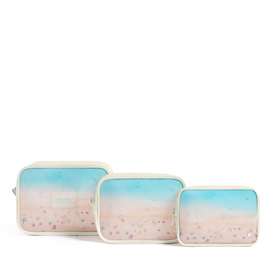 STATE x Gray Malin Travel Pouch Set of Three Front View Click to Zoom