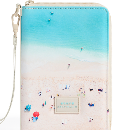 STATE x Gray Malin Family Passport Holder Beach Umbrellas Up Close Click to Zoom