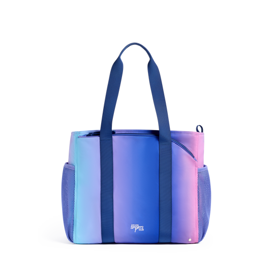 STATE Bags Riley Tennis Tote Blue/Pink Gradient Front View Click to Zoom