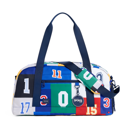 STATE Bags Fenway Sports Duffle Varsity Numbers Front View Click to Zoom