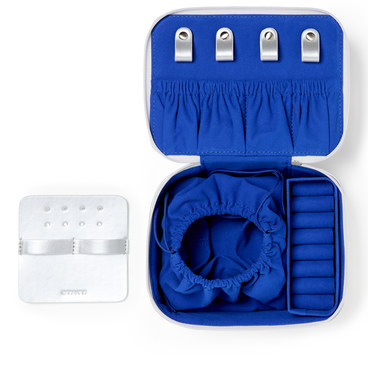 STATE Bags Auburn Jewelry Case Silver Cobalt Interior View Click to Zoom