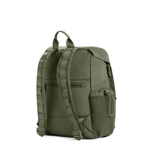 STATE Bags Nevie Backpack Crinkle Nylon Olive Back View Click to Zoom