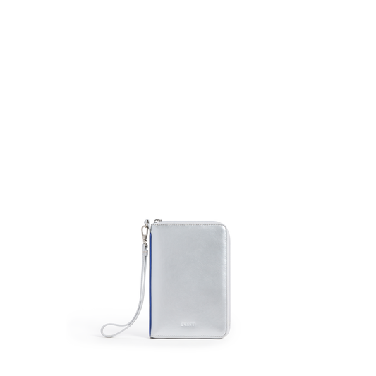 STATE Bags Family Passport Holder Silver/Cobalt Front View Click to Zoom