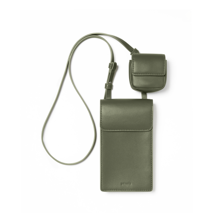 STATE Bags Georgia Phone Sling PU Leather Olive Front View Click to Zoom