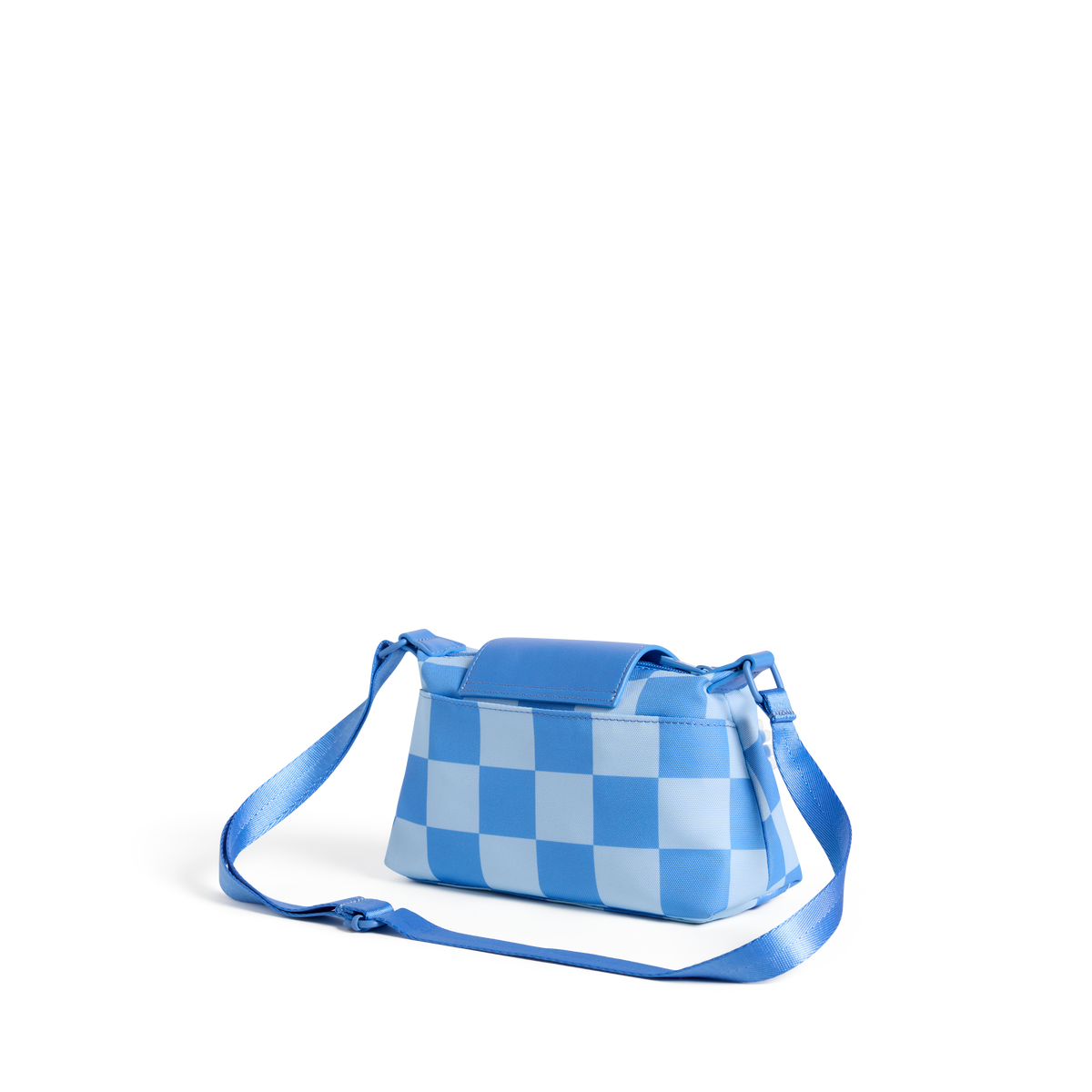 STATE Bags Chelsea Pouchette Charms Blue Check Back View Click to Zoom