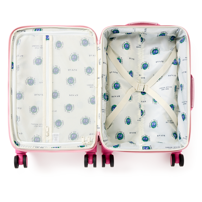 STATE Bags Logan Carry-On Suitcase Patchwork Bows Overhead Interior View Click to Zoom