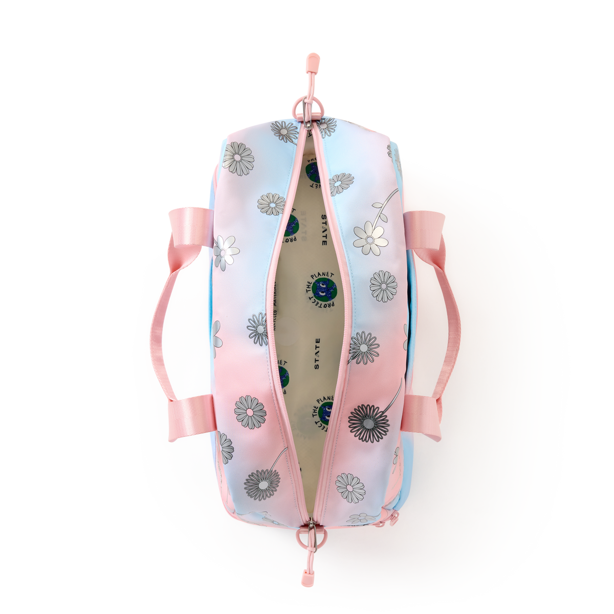 STATE Bags Wren Weekender Dreamy Floral Overhead Interior View Click to Zoom