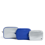 STATE Bags Travel Pouch Set Silver/Cobalt Front View Click to Zoom