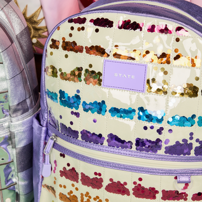 STATE bags lilac quilted sequin kane backpack