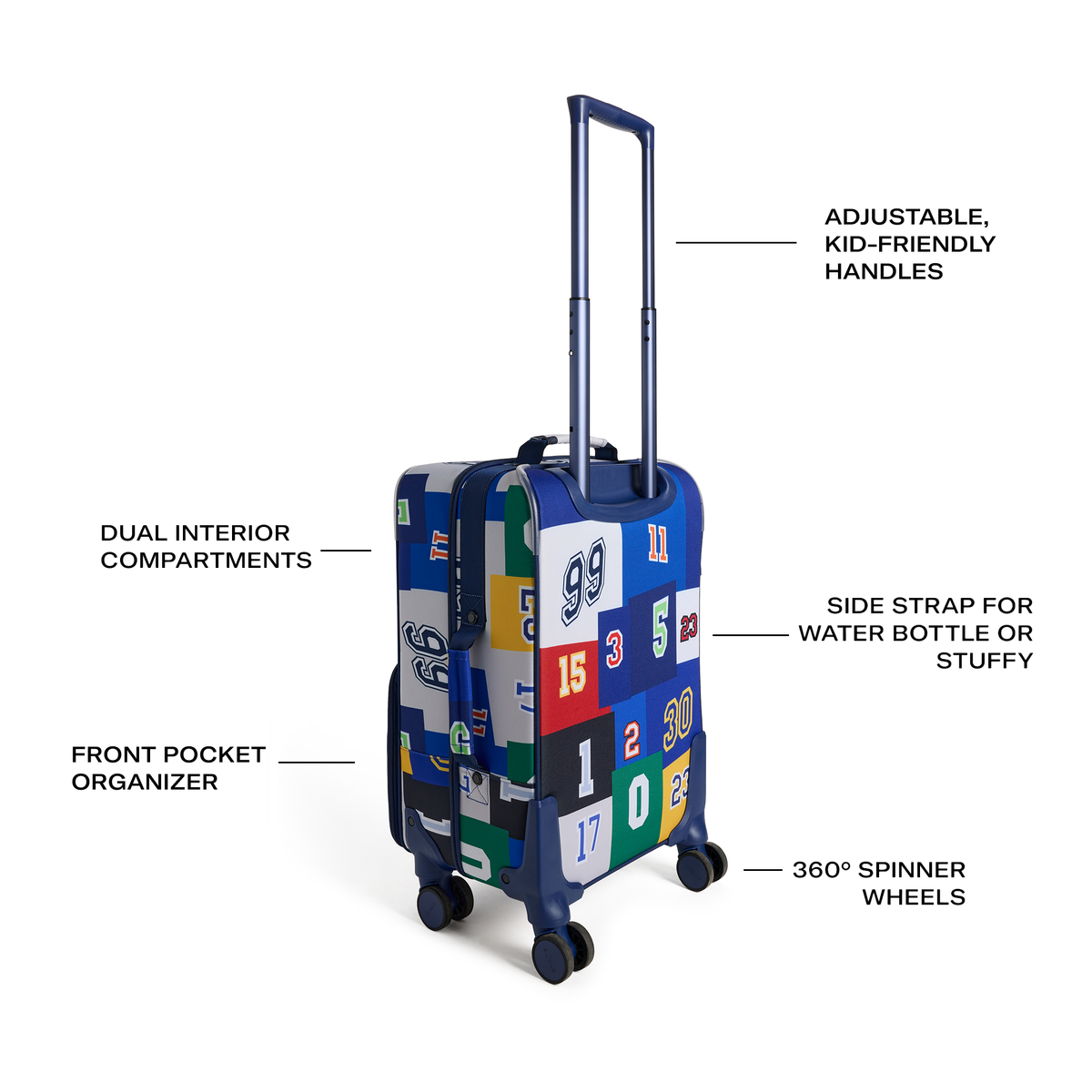 STATE Bags Logan carry-On Suitcase Varsity Features Callouts Click to Zoom